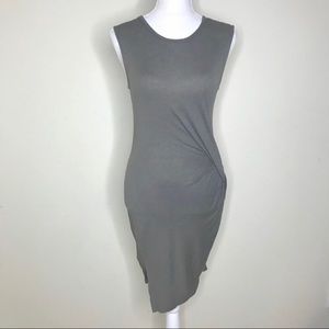 AllSaints Mariella Asymmetrical Dress Olive Green